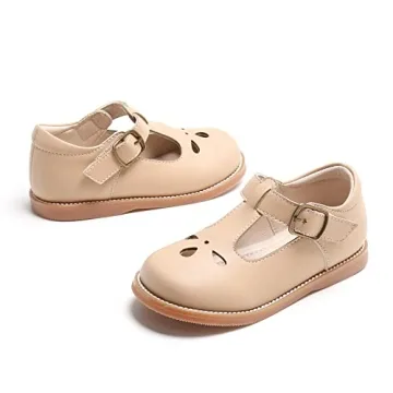 Kiderence Toddler Girls Mary Jane Dress Shoes Nude Flats