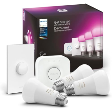 Philips Hue Smart Light Starter Kit - Color Ambiance Bulbs