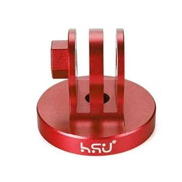 HSU Tripod Mount Adapter for GoPro, Aluminum GoPro Tripod Adapter with Thumbscrew for GoPro Hero 13, 12, 11, 10, 9, 8, 7, 6, Max AKASO Campark DJI Osmo Action Cameras Insta360 Ace Pro and More (Red)