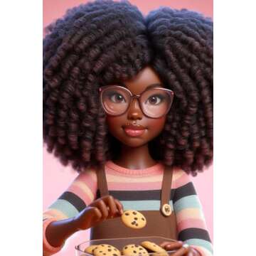 Celai West - Black Girl Journaling Notebook, Baking, 6" x 9", 100 lined pages