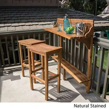 Acacia Wood Balcony Bar Set - Stylish & Durable Outdoor Furniture