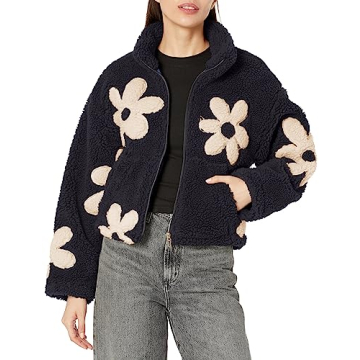 BLANKNYC Women's Floral Sherpa Jacket - Stylish & Comfortable Coat