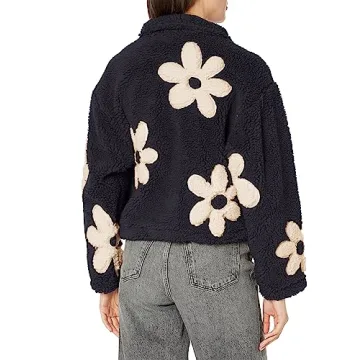 BLANKNYC Women's Floral Sherpa Jacket - Stylish Comfort