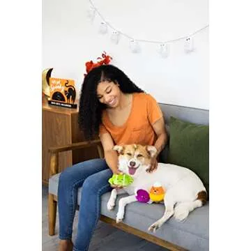 Pearhead Halloween Candy Dog Toys, Set of 3, Plush Dog Toys, Squeaky Dog Toy, Holiday Pet Toys, Must Have Pet Accessories for Pet Owners