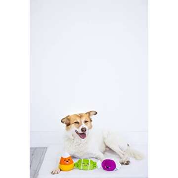 Pearhead Halloween Candy Dog Toys, Set of 3, Plush Dog Toys, Squeaky Dog Toy, Holiday Pet Toys, Must Have Pet Accessories for Pet Owners