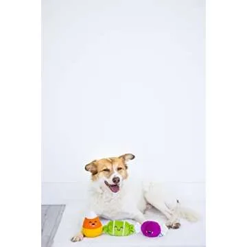 Pearhead Halloween Candy Dog Toys, Set of 3, Plush Dog Toys, Squeaky Dog Toy, Holiday Pet Toys, Must Have Pet Accessories for Pet Owners