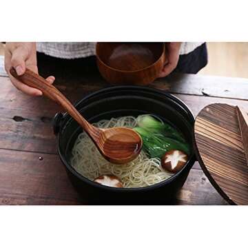 NAYAHOSE Wooden Spoons for Cooking, 4 Pcs Wooden Natural Teak Wood Spatulas Spoon, Nonstick Kitchen ...