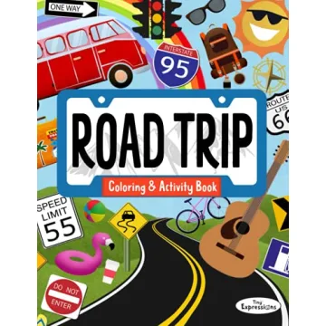 USA Road Trip Coloring & Activity Book: Engage Kids with 30+ Fun Activities!