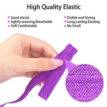 WILLBOND 40 Yards Fold Over Elastic for DIY Crafts