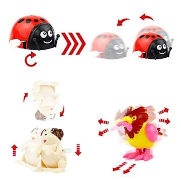 Laxdacee Wind-Up Toys, 24 Pack Assorted Mini Toy for Kid Party Favors, Pinata Goody Bag Filler Stock...