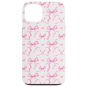 iPhone 13 Aesthetic Pink Ribbons and Bows in Watercolor Case