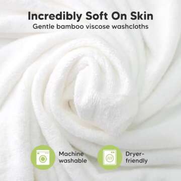 6-Pack Baby Washcloths - Soft Viscose from Bamboo Washcloth for Bathing