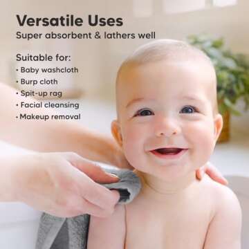 Soft Bamboo Baby Washcloths - Perfect for Newborns