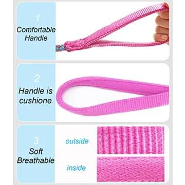 Mycicy Reflective Dog Leash, 2ft 3ft 4ft 6ft 10ft Braided Nylon Rope Heavy Duty Dog Training Leash for Large Medium Small Dogs Walking Lead (Pink 4ft)