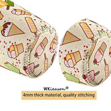 Reusable Iced Coffee Insulator Sleeve for Cold Beverages and Neoprene Cold Coffee Cup Sleeves Cooler Cover 16-32OZ for Coffee Cups, McDonalds, Dunkin Donuts, More (Fresh orange print)