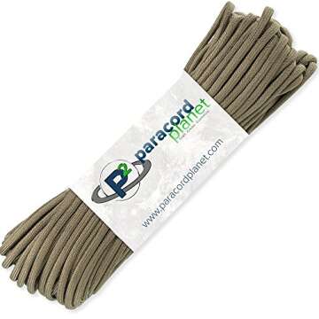 Paracord Planet 550lb Paracord – 7 Strand Type III Tactical Parachute Cord for Outdoors and Crafti...
