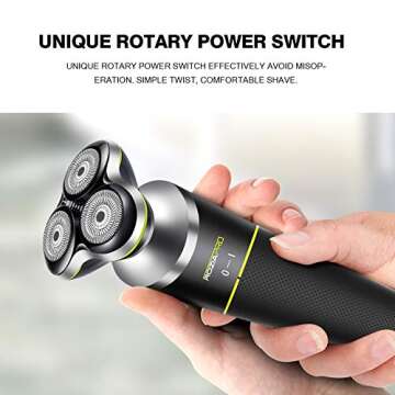 Roziapro Electric Shaver - 5-in-1 Rotary Shavers - Men's Grooming Kit - Wet & Dry Razors - Cordless, Waterproof - USB Charging