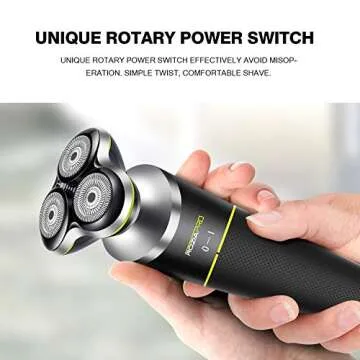 Roziapro Electric Shaver - 5-in-1 Rotary Shavers - Men's Grooming Kit - Wet & Dry Razors - Cordless, Waterproof - USB Charging