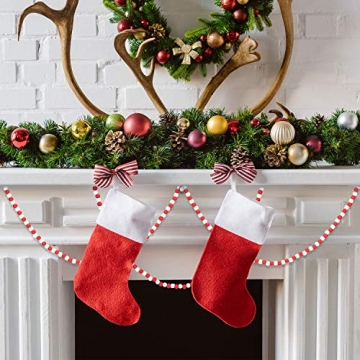 Vibrant 16 Feet Christmas Wooden Bead Garland Decor