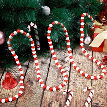 Vibrant 16 Feet Christmas Wooden Bead Garland Decor