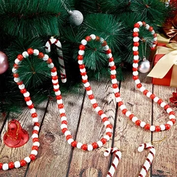 Vibrant 16 Feet Christmas Wooden Bead Garland Decor