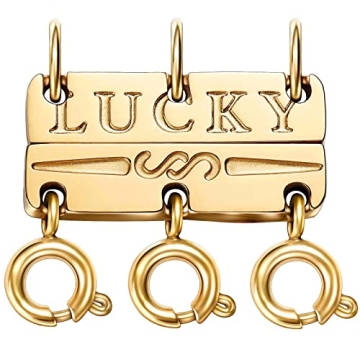 Dailyacc Lucky Necklace Layering Clasp 18K Gold and Silver Strong Multiple Necklace Clasps For Layer...