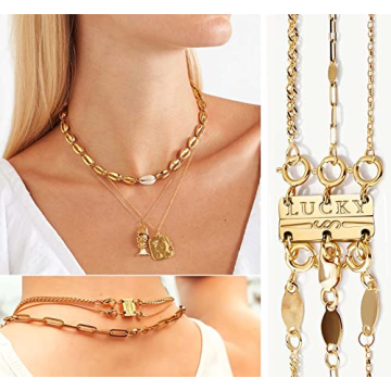 Dailyacc Lucky Triple Necklace Layering Clasp for Effortless Style