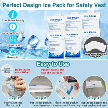 NJDGF Cooling Safety Vest with 20Pcs Ice Packs - Ice Cooling Vest for Men Women Cool Vest for Hot Weather Work (Fluorescent Green)