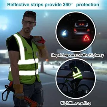 NJDGF Cooling Safety Vest with 20Pcs Ice Packs - Ice Cooling Vest for Men Women Cool Vest for Hot Weather Work (Fluorescent Green)