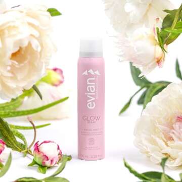 Evian Glow Facial Mist - Boost Radiance - Nourish Skin - Enhance Makeup - Organic - All Skin Types -...