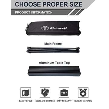 MSSOHKAN Camping Table Portable Lightweight for Outdoors