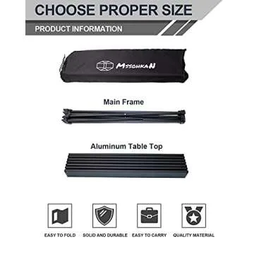 MSSOHKAN Camping Table Portable Lightweight for Outdoors