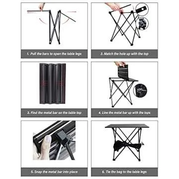 MSSOHKAN Camping Table Portable Lightweight for Outdoors