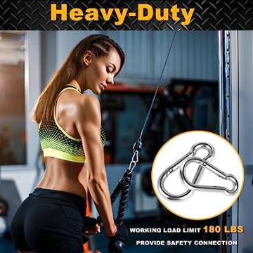 Durable 8 Pcs Small Carabiner Clips - Stainless Steel Hooks