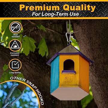 Durable 8 Pcs Small Carabiner Clips - Stainless Steel Hooks