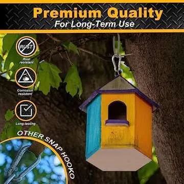 Durable 8 Pcs Small Carabiner Clips - Stainless Steel Hooks