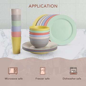 Greenandlife Unbreakable Dinnerware Set for 6 - Microwave Safe