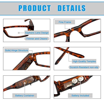 Stylish LED Reading Glasses for Men and Women
