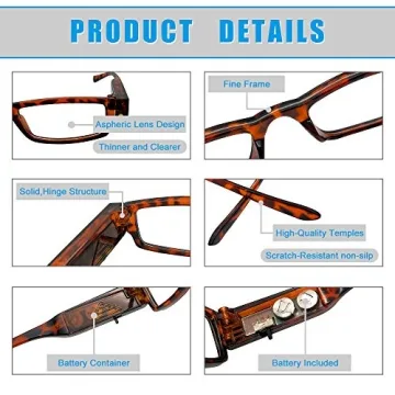 Stylish LED Reading Glasses for Men and Women