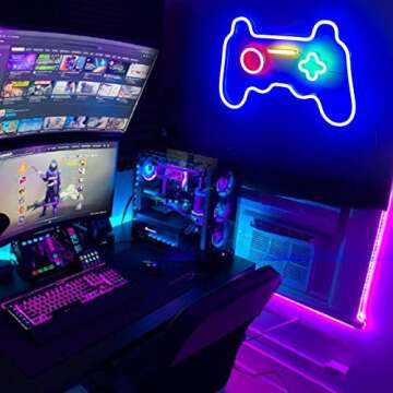 Gamepad Shape LED Neon Sign for Gaming Room Decor