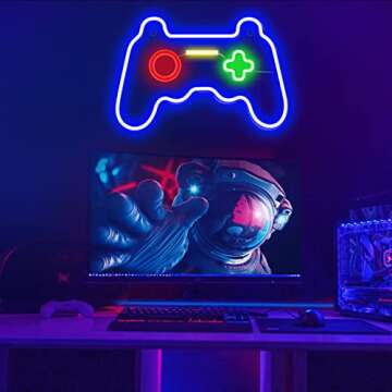 Gamepad Shape LED Neon Sign for Gaming Room Decor