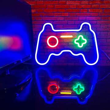 Gamepad Shape LED Neon Sign for Gaming Room Decor