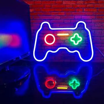 Gamepad Shape LED Neon Sign for Gaming Room Decor