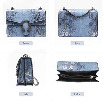 MYMULIKE Small Crossbody Bags for Women Trendy Snake Printed Designer Purses and Handbags Leather Sh...