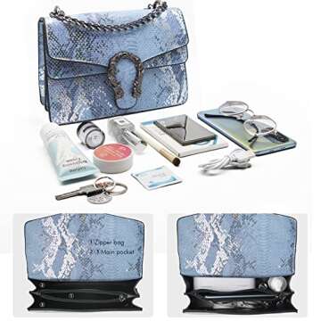 Trendy MYMULIKE Snake Printed Crossbody Bag for Women