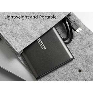 Maxone 1TB Ultra Slim Portable External Hard Drive HDD USB 3.0 Compatible with PC, Laptop, Charcoal Grey