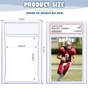 6 PCS Card Case Holder for Trading Cards, Acrylic Graded Card Slab Baseball Card Sleeves with Label ...