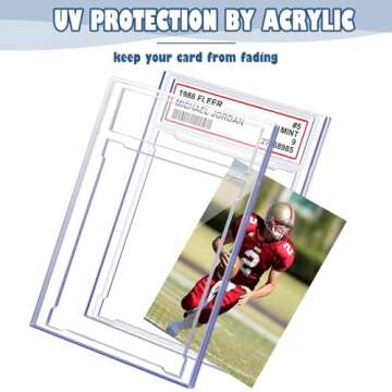 6 PCS Card Case Holder for Trading Cards, Acrylic Graded Card Slab Baseball Card Sleeves with Label Position Fit for MTG TCG and Sport Cards Storage and Display
