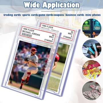 6 PCS Card Case Holder for Trading Cards, Acrylic Graded Card Slab Baseball Card Sleeves with Label Position Fit for MTG TCG and Sport Cards Storage and Display