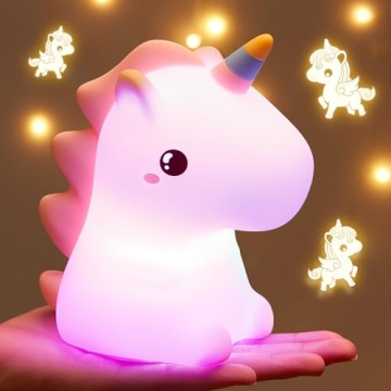 Unicorn Night Light for Kids - 16 Color Silicone Baby Night Light
